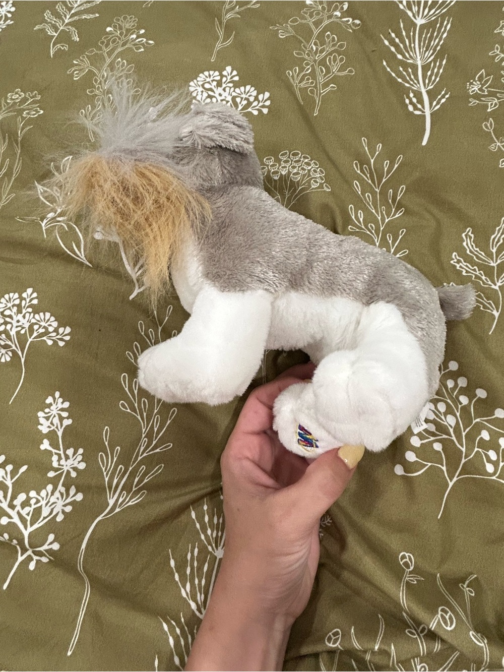 Webkinz Schnauzer Plush HM006 Gray White Dog No Code Ganz Retired